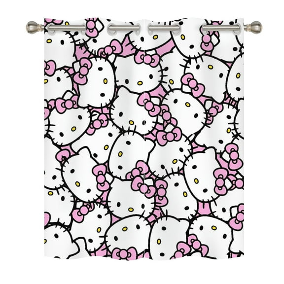 Hello kitty Blackout Curtains for Boys Girls Home Decor, Cartoon Fun Insulation Curtains, Bedroom Living Room Blackout Curtains 140x160cm