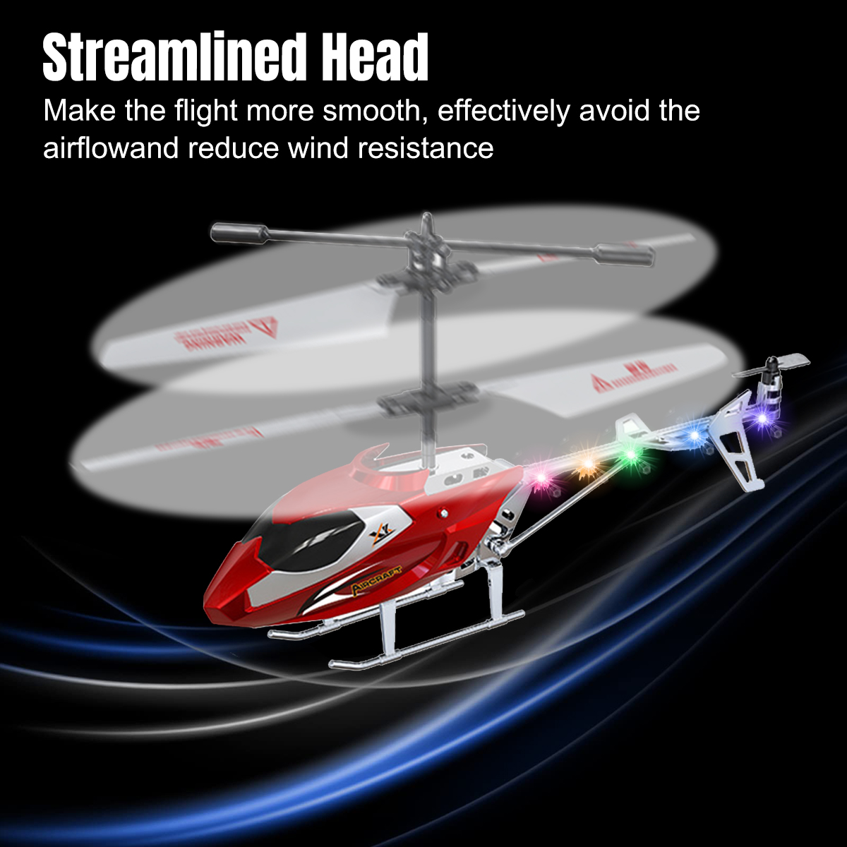 PayUSD Remote Control Helicopter Mini Gyroscope RC Helicopters LED Light for Indoor to Fly for Kids and Beginners, Red - image 5 of 8