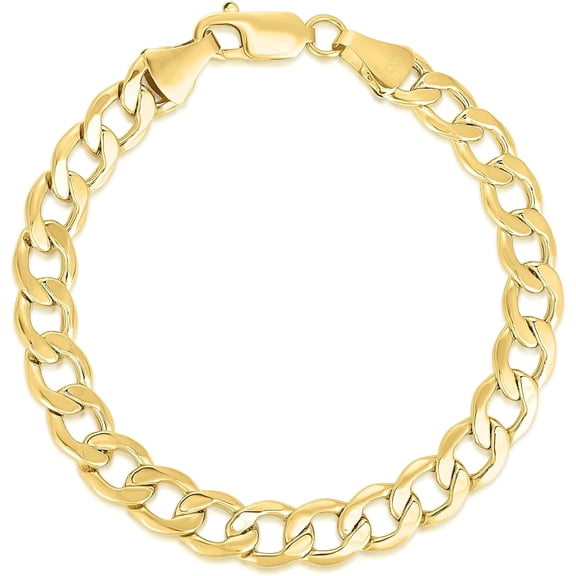 Floreo 10k Yellow Gold 8mm Hollow Cuban Curb Link Bracelet - 8 Inch