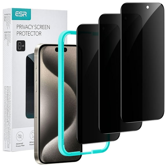 Paquete de protectores de pantalla de privacidad ESR 3 para iPhone 15 Pro