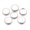 thumbnail image 2 of 500 pc Tarnish Resistant 304 Stainless Steel Plain Edge Bezel Cups Cabochon Settings Flat Round Stainless Steel Color Tray: 18mm 19.5x1.5mm, 2 of 3