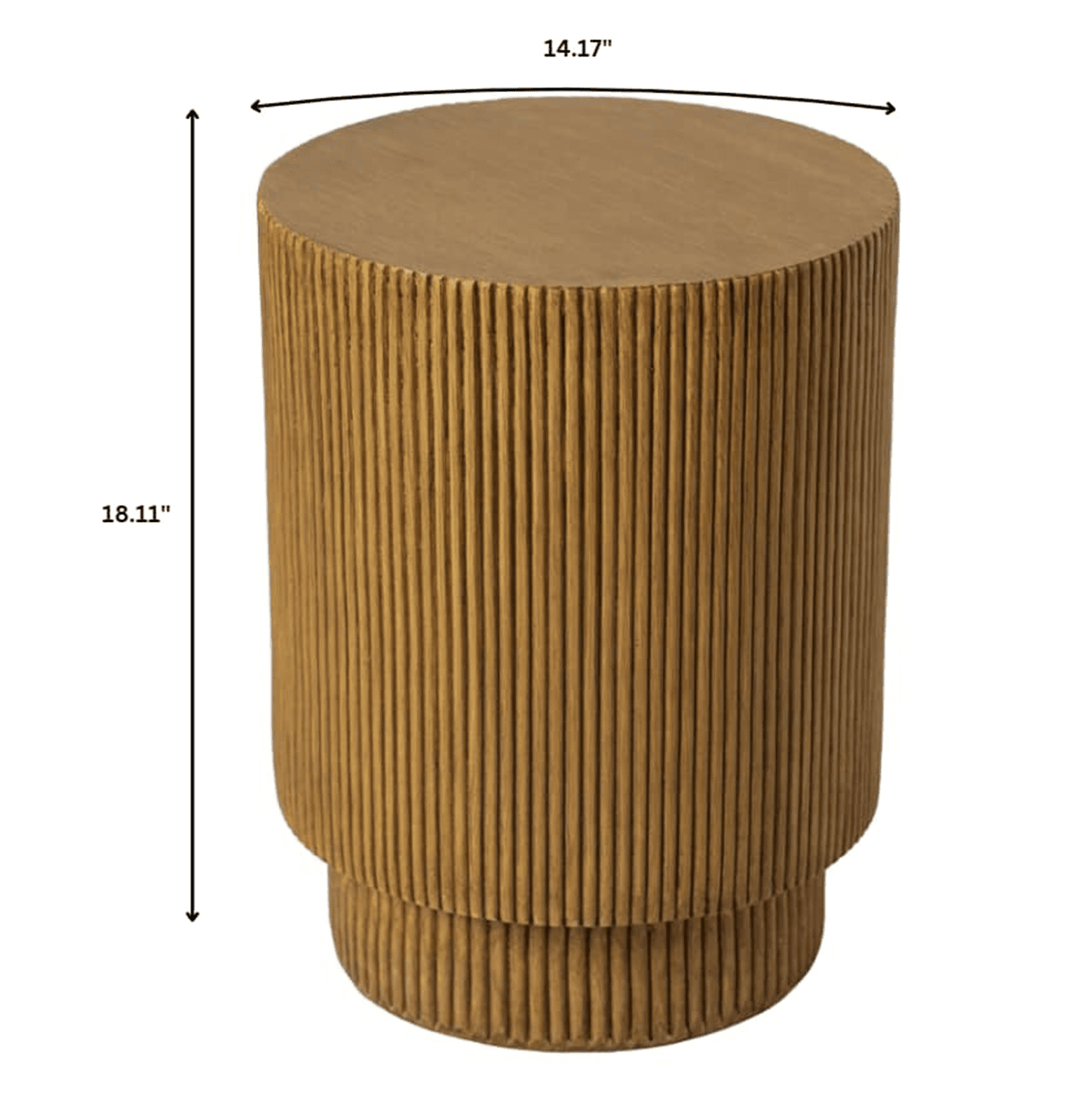 LeisureMod Modern Side Table Round Fiberstone Top Accent End Table for Home, Outdoor Patio, Living Room Sofa, Weather-Resistant, Eden Series in Brown
