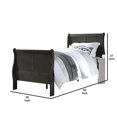 thumbnail image 5 of Transitional Sleigh Design Full Size Bed with Thin Legs, Dark Gray- Saltoro Sherpi, 5 of 5