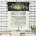 thumbnail image 3 of Cartoon Panda Rod Pocket Thermal Insulated Curtain Valance Cute Animal Black White Panda Bear Flowers Leaf Window Valance for Bedroom Bathroom Living Room Dining Room 54 by 18 in, 1 Panel, 3 of 6