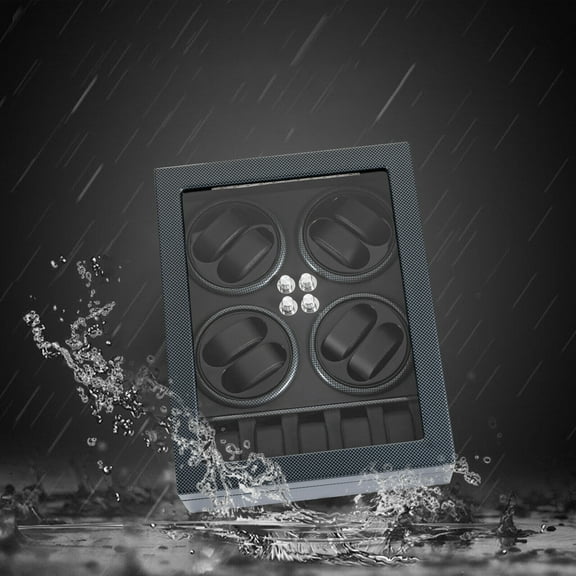 DENEST Automatic Rotation 8 Watch Winder Box w/5 Watches Display Storage Case LED Light