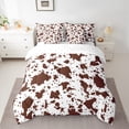 thumbnail image 3 of Manfei Brown Cow Print 7 Pieces Bedding Comforter Set, Cartoon Modern Fashion Full Bedding Set, Teen Kids Adult Reversible Fitted Sheet Flat Sheet, Breathable Home Decor, 3 of 8