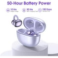 thumbnail image 5 of Clip-On Earbuds, Lightweight Comfort with Anti-Drop Design Open Ear Earbuds Bluetooth 5.4, 50H Battery Open Ear Headphones, Waterproof, Perfect for Glasses Wearers, Sports and Workouts, 5 of 14