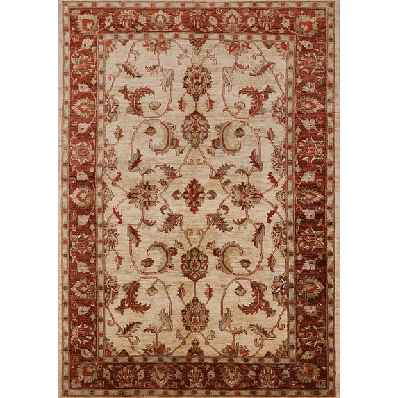 Ahgly Company Machine Washable Indoor Rectangle Industrial Modern Sandy Brown Area Rugs, 3' x 5'