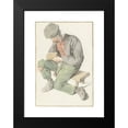 thumbnail image 2 of Cornelis Dusart 14x18 Black Modern Framed Museum Art Print Titled - Seated Man Reading, Facing Left (1690 - 1700), 2 of 5