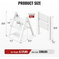 thumbnail image 2 of 2 Step Ladder, Aluminum Folding 2 Step Stool with Anti-Slip Sturdy and Wide Pedal, Lightweight Portable Stepladder for Home and Kitchen Use Space Saving, Cream White, 330 lbs, 2 of 6