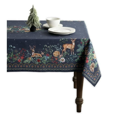

Maison d Hermine Christmas Joy 100% CottonTablecloth for Kitchen Dining | Tabletop | Decoration | Parties | Weddings | Autumn/Winter (Rectangle 54 Inch by 72 Inch)