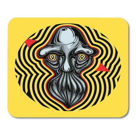 SIDONKU Music Black People Weird Hallucinated Old Man Graphic Abstract Artistic Mousepad Mouse Pad Mouse Mat 9x10