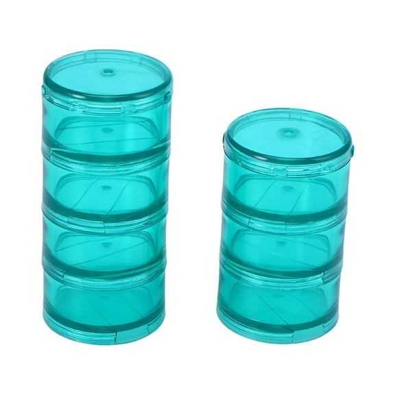 ACDANC Weekly Case Round Organizer 7 Boxes Day Stackable Medicine Portable Daily Month Small Tower Cylindrical Travel