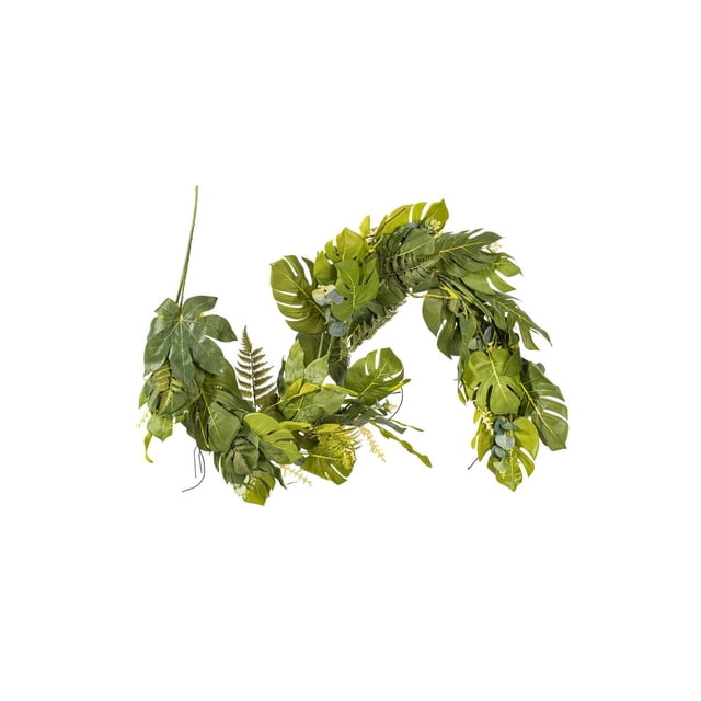 Guirnalda Vickerman verde con follaje selvático mixto, 180 cm