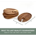 thumbnail image 3 of Set of 4 Wooden Wine Appetizer Plates with Glass Holder - Mini Charcuterie Boards for Wine & Cheese Parties, Oval Acacia Wood Serving Trays, 3 of 5