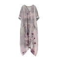 thumbnail image 5 of Nuoqisi Boho Maxi Dresses for Women 2026 Long Sleeve V Neck Smocked Vintage Floral Dress Loose Fit Garden Party Dresses, 5 of 7