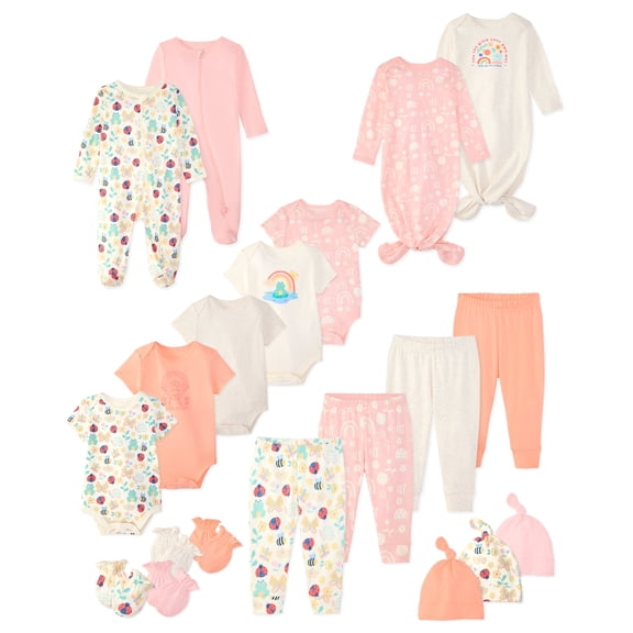 Garanimals Newborn Baby Boys & Girls Cotton Gift Set, Sizes Newborn-6/9 Months, 20-Piece