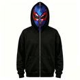 thumbnail image 3 of Unisex Spider Hero Mask Hoodie, Full-Zip Graphic Hooded Sweatshirt Spiderweb Design for Halloween Cosplay Themed Party, 3 of 7