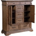thumbnail image 4 of New Classic Furniture Mar Vista Solid Wood 6-Drawer Door Chest in Brushed Walnut, 4 of 6
