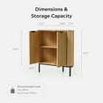 thumbnail image 3 of EYYTHUNG Fluted Corner Cabinet, Modern Narrow Freestanding Organizer with 2 Doors & 2-Tier Shelves, Small Floor Cabinet, Natural Oak, 3 of 8