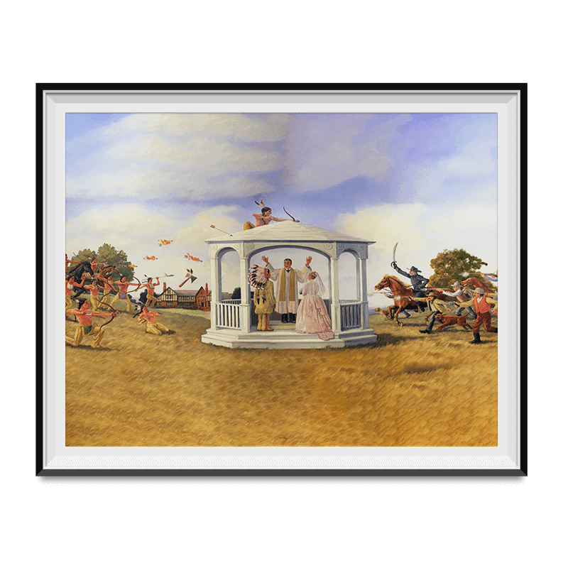 Turnbill Mansion Wedding Pawnee City Hall Mural Poster Parks Recreation