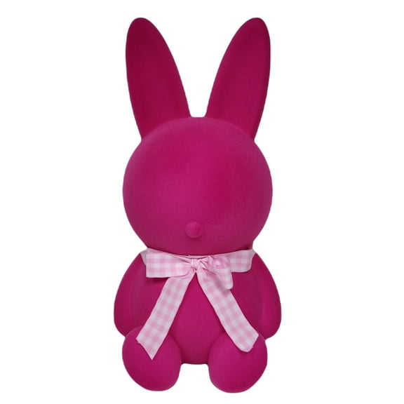 Easter Pink Flocked Bunny Decoration, 16 in, by Way To Celebrate