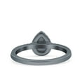 thumbnail image 3 of Black Tone, Simulated Cubic Zirconia Size-7 Art Deco Pear Halo Wedding Engagement Bridal Ring 925 Sterling Silver, 3 of 7