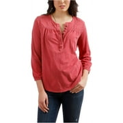 Lucky Brand Womens Embroidered Peasant Blouse