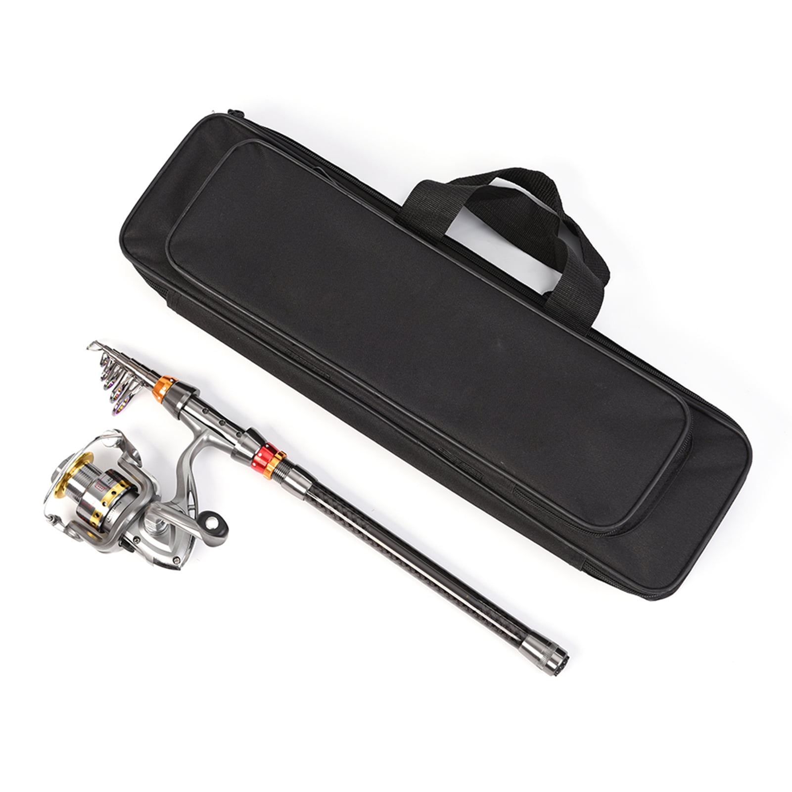 Lixada Telescopic Fishing Rod and Reel Combo Full Kit Carbon Fiber Fishing Rod Pole + Spinning Fishing Reel + Fishing Tackle Carrier Bag Case Fishing Gear Set