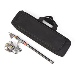 Lixada Telescopic Fishing Rod and Reel Combo Full Kit Carbon Fiber Fishing Rod Pole + Spinning Fishing Reel + Fishing Tackle Carrier Bag Case Fishing Gear Set