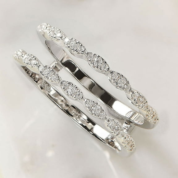 Wedding Ring Guard Enhancers 2 CT Round Cut White Moissanite 925 Sterling Silver