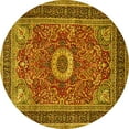thumbnail image 1 of Ahgly Company Indoor Round Persian Yellow Traditional Area Rugs, 5' Round, 1 of 4