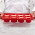 Trudeau Silicone Muffin Pans, Red, Set of 2 12 Ct Muffin & 24 Ct Mini
