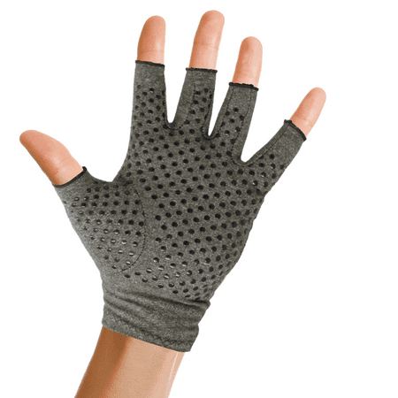 Pivit Anti-Slip Arthritis Gloves with Grips | Textured Fingerless Compression | Open Finger Hot Hand Typing Glove for Rheumatoid and Osteoarthritis | Arthritic Joint Pain & Cold Hands Relief (Best Walking Shoes For Rheumatoid Arthritis)