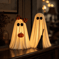 thumbnail image 6 of Light Up Ghost Halloween Decorations, 2 Piece Glowing Ghost Couple Figurines for Indoor Tabletop Decor, Halloween Party Decorations for Mantel, Shelf, Fireplace and Home Holiday Display, 6 of 9