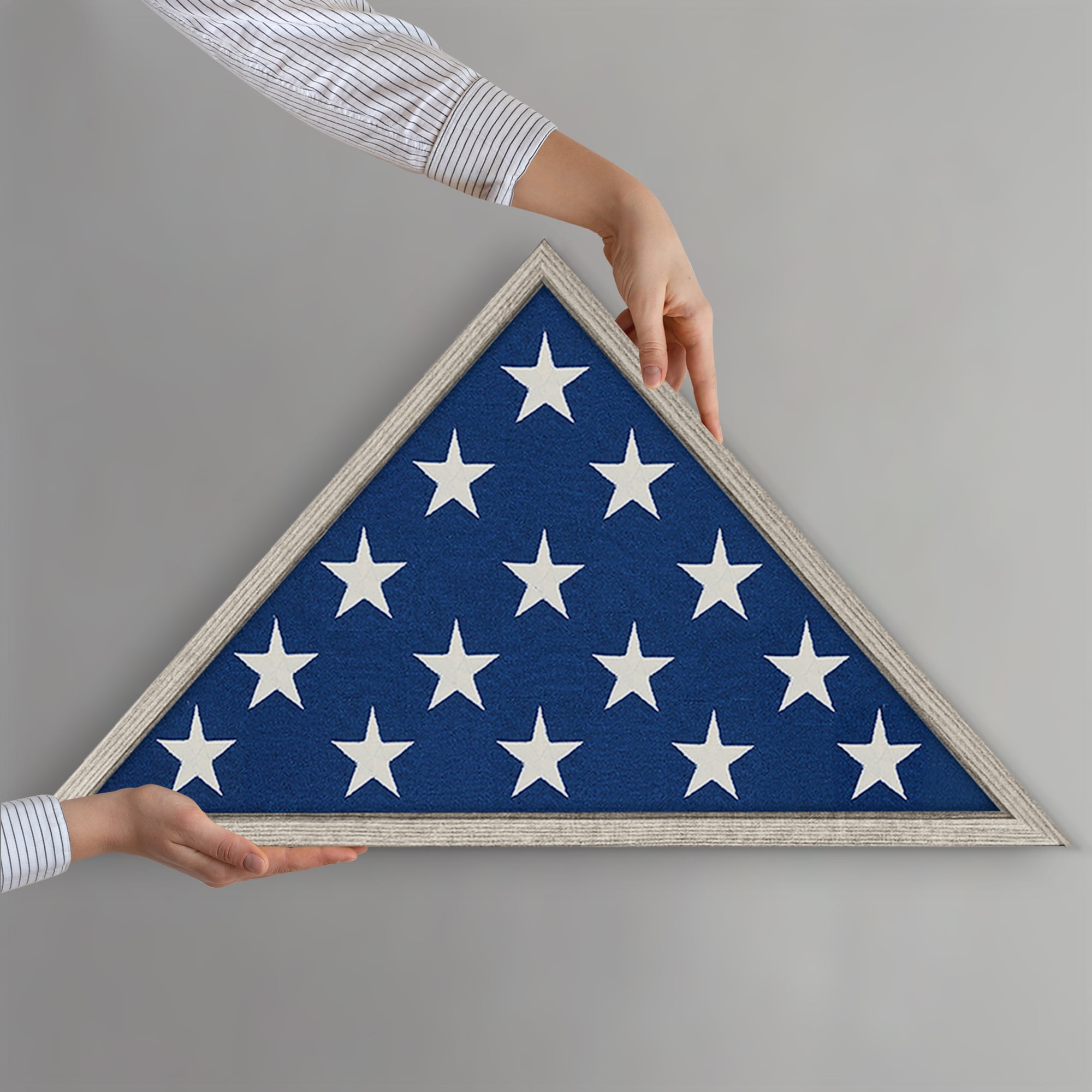 Americanflat 5x9.5 Picture Frame Large Flag Display Case Fits Folded Burial Flags Silhouette Box - Driftwood