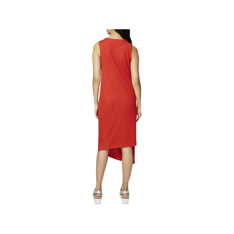 Rachel Roy Womens Ribbed Asymmetrical Dress, Black, Large