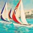 thumbnail image 2 of DeRice, Julie 26x26 White Modern Wood Framed Museum Art Print Titled - Sunset Sails II, 2 of 4