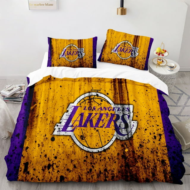 NBA Basketball Three-piece Set, Microfiber Quilt Cover, 3D Printing, NBA Quilt Cover, Bedroom 3-piece Set-Vinsniv