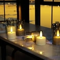 thumbnail image 3 of Flickering Led Tea Light Candles Set Of 12 Pieces Usb Rechargeable Flameless Battery Operated Votive Lights For Home Decor Wedding Centerpieces Holiday Atmosphere Creation, 3 of 5
