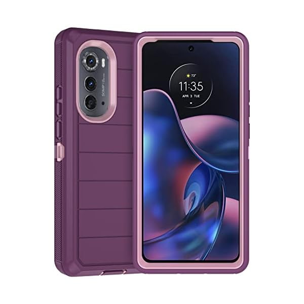 wonima11 BESINPO for Motorola Edge 2022 Case 6.6 inch, Moto Edge 2022 Case, Heavy Duty Defender Shockproof Dustproof Rugged Cover for Motorola Edge 2022, Without Screen Protector - Purple