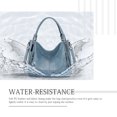 thumbnail image 3 of KL928 Large Handbags for Women Faux Leather Ladies Hobo Bag Bucket Purse Crossbody Bags (Blue), 3 of 7