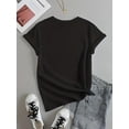 thumbnail image 3 of Camiseta informal de cuello redondo para mujer con estampado de corazones, de algodón, manga corta, corte regular de verano, sin relleno ni cinturón, para adultos, hombres, mujeres, adolescentes, jóve, 3 of 7