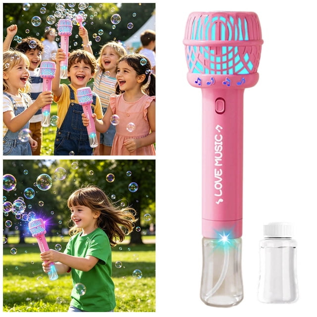 Tong Machine Wand Automatic Hole Blower Handheld Light Up Maker Leak Proof Fliipp Design Entertainment Device With 90ml Solution Bottle