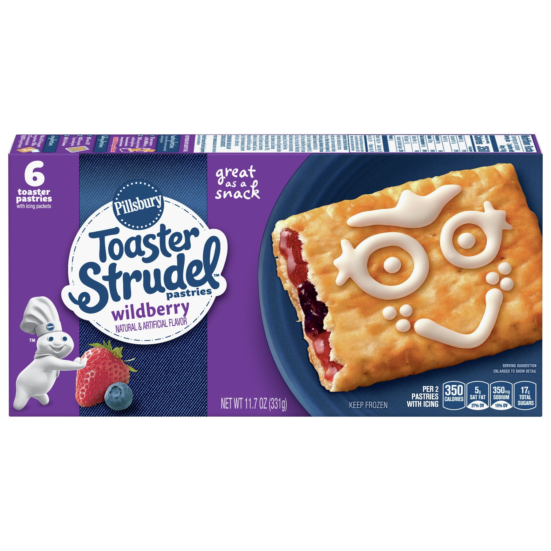 Pillsbury Toaster Strudel Wildberry Toaster Pastries, 6 Ct, 11.7 oz