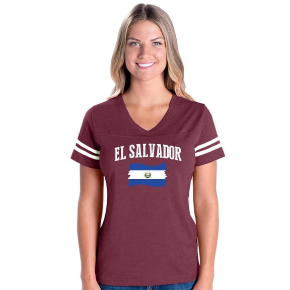 IWPF - Womens Football Fine Jersey T-shirts - El Salvador