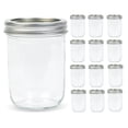 thumbnail image 1 of Mason Jars Yodecy, 16 onzas, boca ancha, vidrio transparente, paquete de 12 unidades con tapas, 1 of 5
