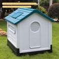 thumbnail image 4 of Casa Q PERRON Para Perro Grande Con Puerta Techo Azul, 4 of 7