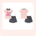 thumbnail image 3 of Emy Dola Toddler Girls Summer 2 Piece Outfits 100% Cotton Short Sleeve T-Shirt and Elastic Waist Shorts Clothing Sets 2-7 Years, 3 of 7