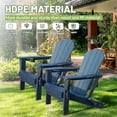 thumbnail image 2 of TOPCOMFY Adirondack Chair Set of 2 Folding All-Weather HDPE Plastic Outdoor Patio Lawn Fire Pit Seating with Cup Holder Dark Blue, 2 of 5